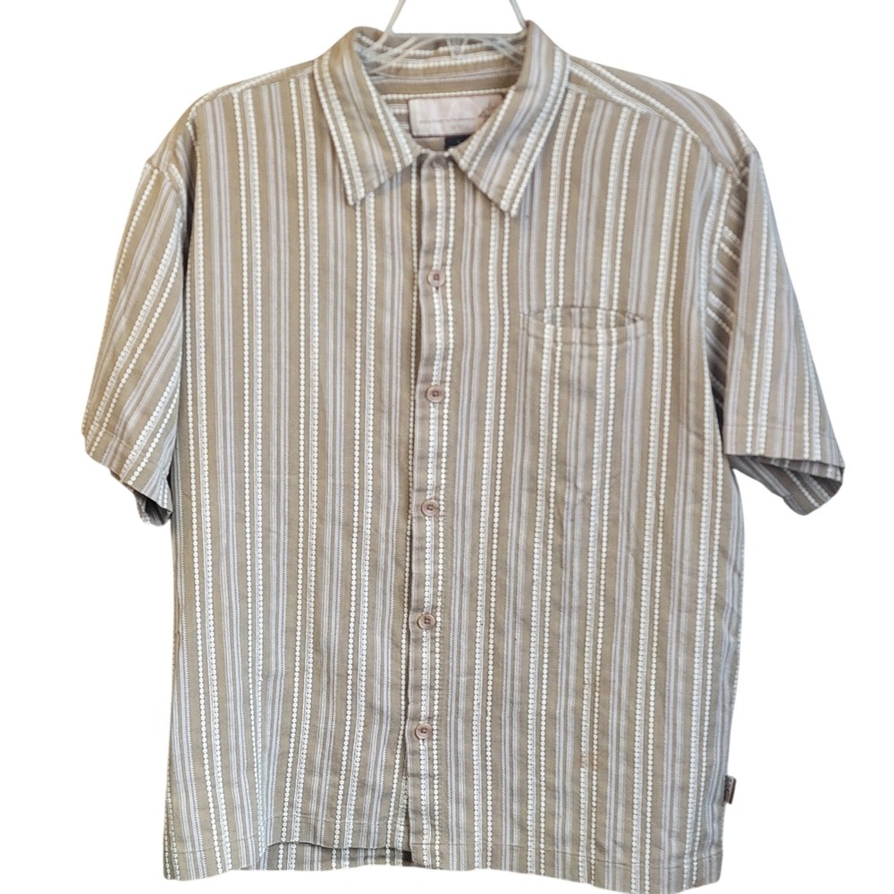 Prana Men's Button Down SS Shirt Sz L Cotton Blend India